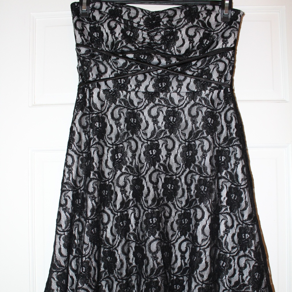 black lace with white shell Studio Y dress